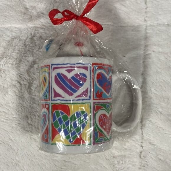 Valentines Teddy Bear Mug Hearts Love NEW Coffee Mug and mini Teddy Bear NEW - Picture 6 of 10